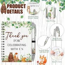 Skyygemm 30 Set Woodland Animal Baby Shower Favors Gifts for Guests Includes Woodland Animal Small Spiral Notebook Bulk Forest Retractable Ballpoint Pen Black Ink for Baby Shower Gender Reveal Guest - Varios colores - Ver 4