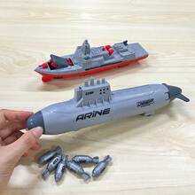 Submarine Model Kit, Missile Launching, Escort Ship, Multi-Functional, Children's Toy, Christmas Gift - Light Grey - View 4