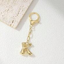 1pc Gold Letter Keychain, Handbag Key Chain Accessory, Bag Charm, Car Pendant, Creative Small Gift For Teachers, Friends, Sisters - Gold - View 4