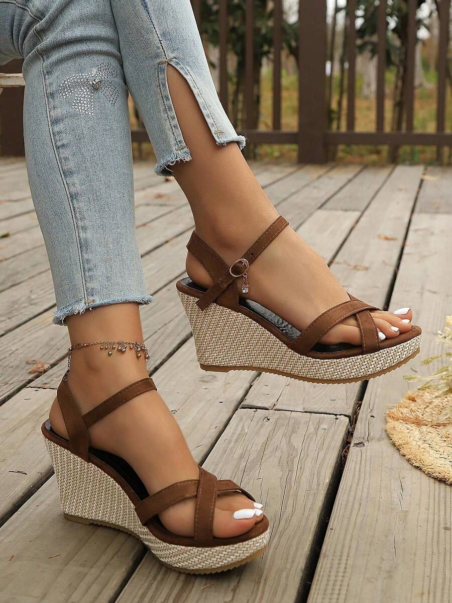 New Summer Platform Wedge Sandals, Thick Bottom High Heel Increasing Height Slimming Flat Heel Sandals