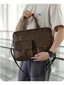 Men Briefcase - 棕色 - 查看 5