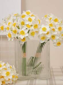 6 bông hoa thủy tiên nhân tạo, thích hợp để trang trí nhà cửa, trang trí Ngày của Mẹ, trang trí bàn ăn, trang trí bàn tiệc cưới. Cũng thích hợp cho đám cưới, trang trí nhà cửa, trang trí phòng, trang trí tường, trang trí phòng khách, trang trí nhà bếp, trang trí mùa xuân, cắm hoa trên bàn, trang trí trung tâm bàn tiệc cưới, trang trí lễ Phục sinh. - trắng - Xem 3