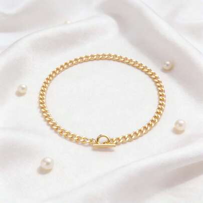 Paslanmaz Çelik Zincir Kolye, Kadınlar ve Erkekler İçin, Geçmeli Tokalı Küba Bağlantılı Zincir Gerdanlık, Minimalist Su Geçirmez Takı Hediye