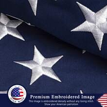 Knit Polyester American Flag Outdoor Heavy Duty Luxury TearProof Series, 35x60 Inchs American Flags For Outside, USA US Flag With Wind Tunnel, Embroidered Stars, Brass Grommets, 3pcs - 查看 1