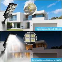 Foco de Proyección Solar Exterior Pared Radar Sensor 360 LED 5730 8Ah Batería 6V 12W IP65 Impermeable Control Remoto 2 Días Reserva Sin Cableado para Patio Jardín Garaje - Negro - Ver 3