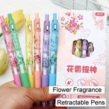 6pcs Retro Flower Telescopic Ballpoint Pen Set - Smooth Writing, Medium Tip, Black Ink, Ergonomic Design, Cute Stationery Essential For School, Office And Daily Use - Sets - View 5