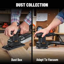 DOVAMAN 3-In-1 Electric Orbital Sander 200W, 6 Variable Speed Multi Sander With Dust Collection Box, Sheet/Detail Sander With 15 Sandpapers For Woodworking DIY - View 5