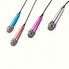 1pc Mini Stereo Studio Condenser Microphone, Aluminum Alloy Material, No Battery Required, Portable & Compact, High-Quality Audio, Noise Cancelling, Multi-Purpose, Fashionable Appearance, Plug & Play, Suitable For Voice Recording, Interview, Karaoke, Gaming, Video Conference, Live Streaming, Compatible With Smartphone, Computer, Laptop, Tablet - No Battery Needed - Multicolor - View 7