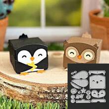 Creative Owl Dies, DIY Scrapbooking Album And Embossing Stencil, Greeting Card Making Tool, Card Paper Cutting Crafts ,Gift Card Making Template Die Cuts. - Silver - View 3