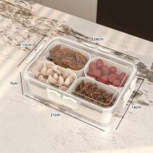 1pc 8-Grid Transparent Compartment Snack Box, Portable Fruit Vegetable Candy Nut Tray, Handheld Fridge Storage Container With Sealed Dividers - Storage Box - View 3