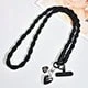 Cuerda larga negra + colgante de corazón