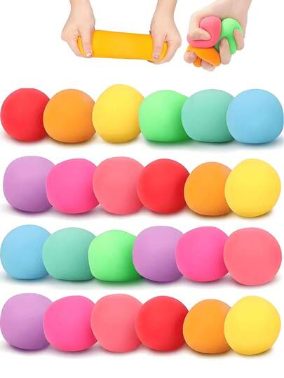 2/5/10/20pcs/Pack - Colorful Stress Relief Balls, Squeeze Balls With Elasticity, Stretch Stress Relief Soft Balls, Sensory Hand Toys, Anxiety Relief Small Tools, Suitable For Birthday Party Gifts, Can Be Used As Gashapon Fillers, Adult Acupressure Stress Relief Massager, Party Favors, Stretchy Balls, Stretchy Ball Toys, Knitted Party Decorations, Squeeze Balls With Elasticity - Best Gifts For Family And Friends (Random Color)