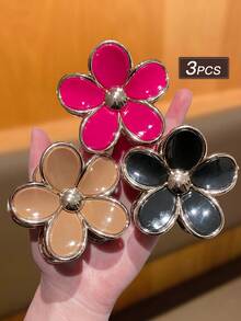 3/6个装 时尚优雅可爱花朵造型发夹，适合各种场合，是海滩度假的理想之选，女士发饰，推荐作为夏季海滩抓夹度假花朵发爪。 - 彩色 - 查看 10