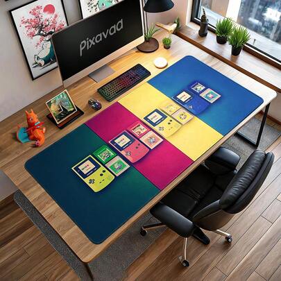 Retro-Toned RGB Gaming Mouse Pad, Desk Mat, Joystick Gaming Desk Pad, Gaming Mat, Gift For Gamer Boyfriend