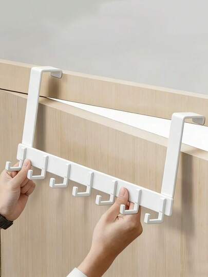 Heavy Duty Door Hanging Hooks, Large Size Door Mounted Towel Rack With 8/7/6 Hooks, Durable And Easy To Install, Suitable For Bathroom, Bedroom, Kitchen, Can Hang Towels, Coats