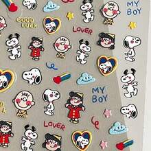 SNOOPY 1张热销可爱浮雕贴纸 卡通狗趣味DIY笔筒水杯贴纸（款式随机） - 彩色 - 查看 5
