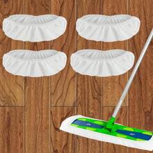 12 piezas de paño de repuesto para mopa plana blanca, engrosado, resistente al desgaste, resistente al desgarro, fuerte eliminación de manchas sin residuos, paño práctico para la limpieza de toda la casa - 12 piezas - Ver 6