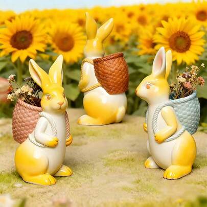 1pc Backpack Rabbit Candle Mold DIY Plaster Desktop Decor Figurine, Plaster & Silicone Mold