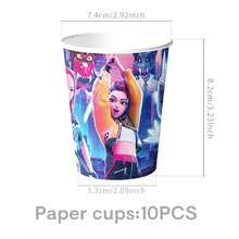 Anime Party Supplies Set, Includes 96pcs Disposable Tableware Set With Banner, 9-Inch And 7-Inch Plates, 9oz Cups, Cutlery, Napkins And Tablecloth, Suitable For Girls Theme Party - View 4