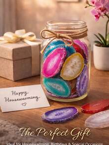 6 piezas de láminas de ágata natural, piedras de geología de cristal curativo, joyería de decoración del hogar asimétrica, multicolor - 6 piezas - Ver 4