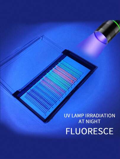 UV 형광 글리터 인조 속눈썹, 야광 요정 속눈썹, 혼합 색상 개별 속눈썹 연장, 20개/세트, 할로윈, 크리스마스 메이크업용