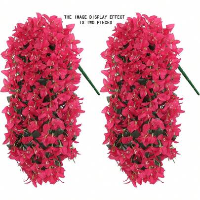 1pc Artificial Bougainvillea, UV-Resistant, Suitable For Indoor/Outdoor Potted Plants, Vases, Home Decor, Porch, Garden, Weddings, Summer & Spring Decoration, Valentine's Day Gift