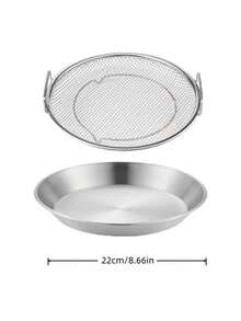 Stainless Steel Frying Pan Basket Set With Oil Drip Tray - Non-Stick, Easy To Clean Kitchen Strainer For Baking, Frying Food And Vegetables - Multicolor - View 14