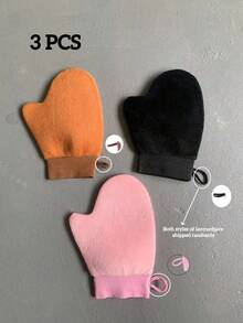 1只可重复使用的身体和面部自然晒黑手套，双面涂抹乳液晒黑手套，可水洗，背面用于自然晒黑，超柔软不留痕迹 - 随机挂绳款式 - 查看 11