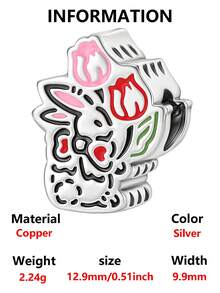 1pc Cute & Adorable Pet Series Snowman, Bear, Rabbit, Cat, Dog Beaded Bracelet/Necklace, Creative Daily Wear DIY Jewelry Gift - Multicolor - View 10