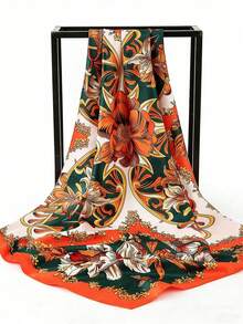 1pc Lightweight Fashionable Leaf-Shaped Fresh & Generous Scarf/Shawl - Multicolor - View 4