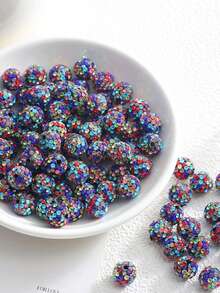 100pcs/Pack 10mm Ceramic Beads Handmade Loose Beads DIY Bracelet Necklace Jewelry Accessories - 100 Diamond-encrusted Clay Beads - View 30