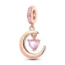 1 件装时尚玫瑰闪亮珠子吊坠，镀银，适合手链项链 DIY 节日礼物 - 彩色 - 查看 9