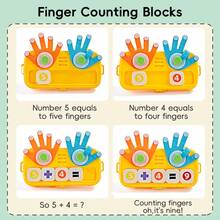 手指计数积木数学玩具 – 互动式算术学习套装，配有闪卡，适合3岁以上儿童的益智计数游戏 - 彩色 - 查看 9