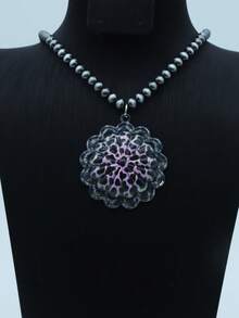 1件新款印花圆形菱形几何朋克风男士吊坠项链 - 項鍊 - 查看 3