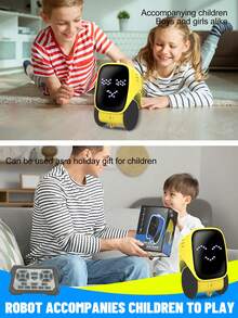 1 buah Mainan Robot Anak, Robot Pintar Isi Ulang dengan Kontrol Suara, Perekaman Dialog, Sentuhan Sensor, Pemrograman Pendidikan Dini, Cocok untuk Anak Laki-laki dan Perempuan Usia 3-12 Tahun, Hadiah Luar Biasa untuk Ulang Tahun, Natal, Paskah - Berwarna merah muda - View 6
