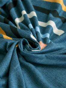1pc Elastic Sofa Cover, All Inclusive Polyester Fiber Sofa Cover, Knitted Milk Silk All Season Universal Sofa Cover - Blue - View 9