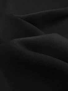 女款緞面中長裙，優雅約會高腰絲綢裙，情人節正式裙，晚宴派對下身，極簡正式黑色 - 黑色 - 查看 6