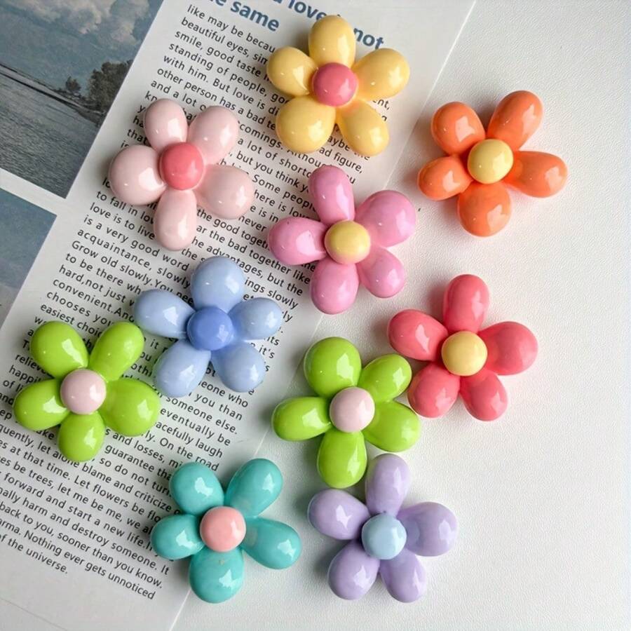 2pcs/5pcs/8pcs/10pcs/12pcs Imanes de nevera con flores de colores mixtos, pegatinas magnéticas creativas y lindas para decoración del hogar y la cocina, decoración de refrigerador y muebles, imanes personalizados para cocina, oficina, pizarra blanca, casillero y lavavajillas, decoración de cocina, decoración del hogar, acentos del hogar, imanes duraderos, pegatinas magnéticas decorativas, artículos de decoración del hogar - Multicolor - Ver 1