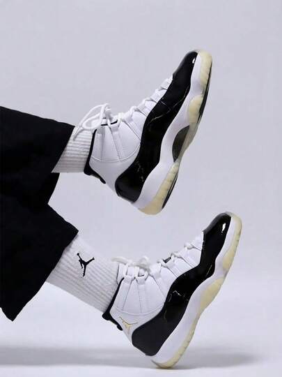 Nike Zapatos de baloncesto Jordan 11 de cuero, minimalistas, cómodos, deportivos, casuales, retro y versátiles para GS