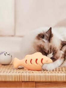 Silicone Fish Cat Toy, Self-Entertaining Cat Wand Teaser Toy - View 3