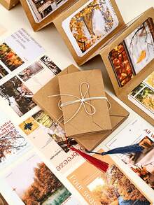 Photo Card Postcard Storage Album, DIY Handmade Folding Blank Photo Album (Fits 3/4/5 Inch Photos) - Multicolor - View 7