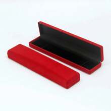 Caja de exhibición de collar largo, caja de embalaje de pulsera de terciopelo de calidad, cadena de regalo de boda de compromiso, estuche de presentación de almacenamiento de joyería - Todo negro - Ver 5