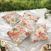 MEMNUN 4 件套波西米亚风夏季热带色彩涂鸦树叶印花抱枕套【不含枕芯】，尺寸：17.7*17.7 英寸（45*45 厘米）/19.69*19.69 英寸（50*50 厘米）/15.75*15.75 英寸（40*40 厘米），【单面印花】，聚酯纤维材质，棕榈芙蓉装饰抱枕套，适用于沙发、床、客厅、卧室、汽车、办公室、酒店等场所，四季皆宜，是馈赠亲朋好友的完美礼物。 - 彩色 - 查看 7
