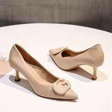 Women's Pointed Toe High Heel Shoes, New Arrival Spring/Autumn Versatile Sexy Thin Heel Slip-On Pumps, Black - Apricot - View 6