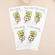 5pcs Hollow Four - Leaf Clover Keychain, Lucky Keychain,With "You Are My Lucky Charm" Inspirational Cards, Lucky Gifts For Birthday, Friendship, Back-To-School,St. Patrick's Day, Lucky Exam Gift, Bag Charms - Multicolor - View 8