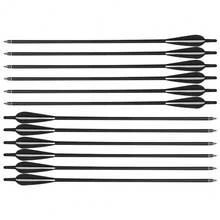 12Pcs Crossbow Bolts Carbon Arrows 20 Inch Hunting Archery Crossbow Arrows With Half Moon Nocks 125 Grain Removable Tips - Black - View 10