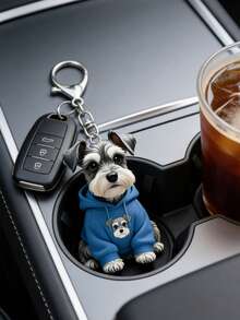 这款2D立体可爱雪纳瑞犬吊坠，身穿蓝色卫衣，采用趣味十足的2D立体亚克力小狗设计。这款萌宠狗狗钥匙扣适合装饰手提包、钱包，是一款多功能钥匙扣和钥匙圈装饰品，可用于汽车钥匙、手机钥匙、背包、钱包等，是宠物爱好者的时尚配饰，也是母亲节和开学季的理想之选。 - 彩色 - 查看 8