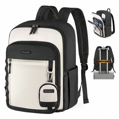 NEWHEY Waterproof Multifunctional Backpack 15.6-Inch Laptop Backpack Lightweight For Travel, College, Business, Work, Black