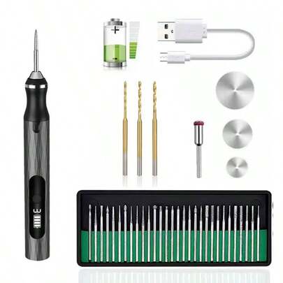 30 Stück Diamant-Bohrersatz, 2,35 mm Schaftdurchmesser, geeignet für Metall, Holz, Glas, Keramik, Drehwerkzeug zum Schnitzen, Polieren, Schleifen, perfektes Handwerkszeug