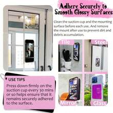 可拆卸可重复使用的双面吸盘手机支架，硅胶双面吸盘手机支架，适用于化妆、健身、淋浴、汽车和厨房等场合。 - 彩色 - 查看 7